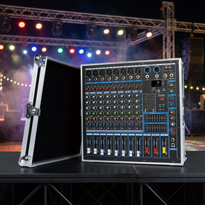 Mezclador de audio amplificado GJS de 8 canales, 500W/800W, con micrófonos, estuche de transporte, MP3, Bluetooth, para presentaciones en escenario y transmisiones en vivo. - Product Image 6