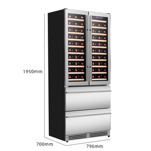 Enfriador de Vino y Bebidas de 600l con Compresor de Doble Puerta y Triple Zona, 100 Botellas, Dos Cajones, 169 Latas, Refrigerador Yc-618 - Product Image 5