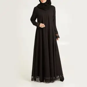 최고의 품질 저렴한 이슬람 수영복 드레스 Muslimah Jubah 자수 나비 Abaya Ajman