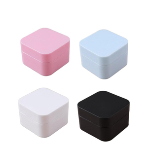 New Style Custom Color & Size White Pink Square Double Layer Wall <b>Jar</b> <b>Plastic</b> Cosmetic <b>Jars</b> for Skin Care Lotion and Cream - Product Image 1