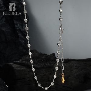 Ingrosso ICEBELA moda moda alta gioielli 92 argento Sterling collane argento minimalista perline catena per le donne - Product Image 3