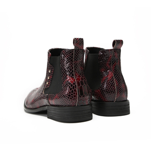 NA540 Borgoña primavera <span class=keywords><strong>botas</strong></span> de hombre vestido Formal remache Spike encaje cuero de vaca patrón de pitón <span class=keywords><strong>botas</strong></span> de ceremonia de boda de lujo - Product Image 6