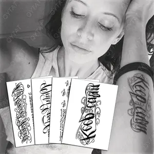 Letras personalizadas mini tatuagem, longa duração, autoadesivo, tatuagem corporal