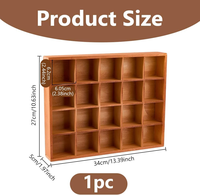 Plateau en bois sculpté, plateau de rangement et de tri en bois pour la maison, l'artisanat et le bureau, plateau en bois divisé en 20 compartiments