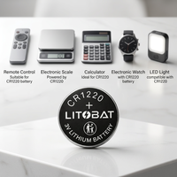 Batteries OEM Litobat CR1220/CR2016 en gros pour télécommandes, lampes de poche, électronique grand public et outils électriques