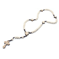 Collier de prière catholique en perles de bois naturel faites à la main pour la prière quotidienne chrétienne, la liturgie de l'église et la dévotion