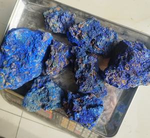 אבן אזוריט כחולה טבעית בסיטונאות, דגימה מינרלית לאבקת פיגמנט, אבן קריסטל ריפוי, אזוריט גולמי ולא מטופל ומלכיט - Product Image 3