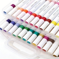 Marqueurs acryliques à double pointe 24 couleurs, pointe pinceau souple et pointe fine, pour le dessin – Vente directe usine