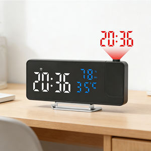 <span class=keywords><strong>Reloj</strong></span> Despertador Digital LED Moderno con Proyección de <span class=keywords><strong>Hora</strong></span>, Temperatura y Humedad, Función de Snooze, Brillo Ajustable, Decoración para el Hogar y Dormitorio - Product Image 3
