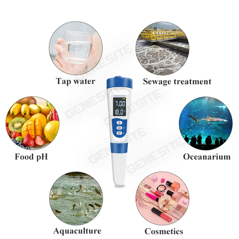 Probador de calidad del agua 7 en 1 Analizador de calidad del agua potable Medidor de pH Pluma de prueba de calidad del agua