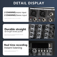 Xtuga KP4 Mini console de mixage audio 4 canaux de haute qualité 48V alimenté numérique Blue Tooth mélangeur audio professionnel