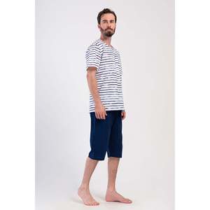 Ensemble Capri vintage pour homme à manches courtes avec col rond, respirant et imprimé pour l'été - Product Image 3