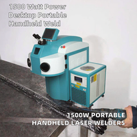 Machine de soudage au laser à fibre portative de 1500 W, soudeuse au laser numérique automatique refroidie par eau, mini soudeuses au laser portables à bas prix