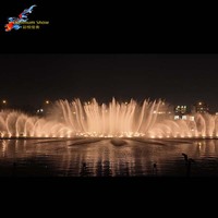 Fuente de Agua Musical Danzante de Gran Tamaño para Paisajismo Turístico, con Espectáculo de Sonido y Luces, de Acero Inoxidable, Moderna