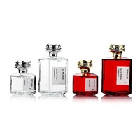 Vaporisateur de parfum en verre rose carré de luxe de 75ml Flacon de parfum de 210ml