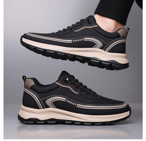 أحذية رجالية برباط مقاومة للماء ومانعة للانزلاق بتصميم مناسب للمشي، أحذية رياضية جلدية للرجال - Product Image 5