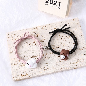 Lindas Pulseras Magnéticas de Osito y Conejito de Dibujos Animados, Pulseras de Perlas para Niños, Pequeñas Bandas Elásticas, Regalo Perfecto para Novio - Product Image 6