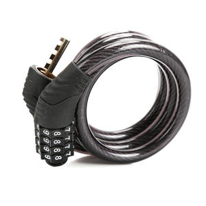 Оптовая продажа, высокопрочный замок для велосипеда, сверхмощный Противоугонный стальной кабель, Велосипедные замки с четырехзначным комбинированным прочным паролем - Product Image 5