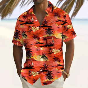 Camisa Hawaiana para Hombre, Manga Corta, Estilo Playero, Estampado de Palmeras y Loros, Ropa Casual para Adolescentes, Tallas XS, S, M, L, XL, 2XL, 3XL, 4XL - Product Image 2