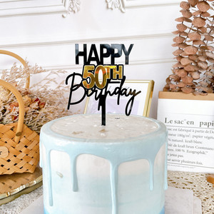 Plástico Acrílico Feliz <span class=keywords><strong>50</strong></span> <span class=keywords><strong>cumpleaños</strong></span> pastel Topper Decoración - Product Image 6