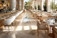 Ensembles de restaurant en bois OEM ODM 4, 6 ou 8 places, style panneau, meubles de cuisine, table et chaises pour hôtels et restaurants