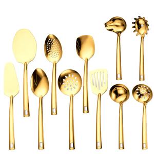 Juego de Utensilios de Cocina de Acero Inoxidable de 11 Piezas: Espumadera, Cuchara, Espátula Ranurada, Servidor de <span class=keywords><strong>Pasta</strong></span>, Utensilios para Hoteles y Restaurantes - Product Image 1