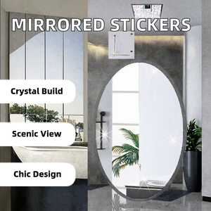 Specchio Adesivo <span class=keywords><strong>da</strong></span> <span class=keywords><strong>Parete</strong></span> per Bagno Moderno e Lussuoso, Ovale, Flessibile, in Acrilico Infrangibile, Personalizzabile - Product Image 5