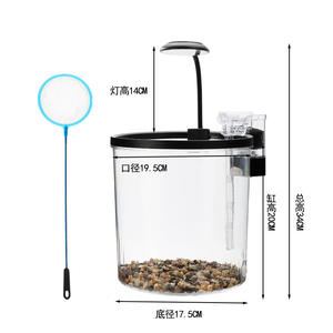 5 Gallon Desktop Kleine Vissentank Woonkamer Huishouden Luie Mini Acryl Goudvis <span class=keywords><strong>Aquarium</strong></span> Met Led Licht En Filterpomp - Product Image 5