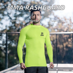 Factory Wholesale High Quality MMA Bjj UPF50 Quick Dry <b>Compression</b> <b>Shirt</b> Custom Logo Sublimated Jiu Jitsu Rashguards - Product Image 2