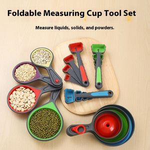 4-Piece Retractable Funnel Folding <b>Measuring</b> <b>Cup</b> <b>Set</b> Coffee Flour Scale Baking Utensils Essential Kitchen Tools - Product Image 3