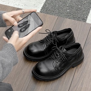 Zapatos de hombre de cuero genuino de primera capa lavado al agua, estilo casual, con suela gruesa y efecto de aumento de altura, ideales para el día a día. - Product Image 3