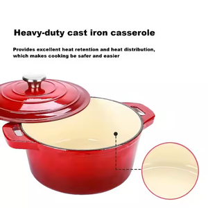 Utensilios de cocina de pan antiadherentes personalizados, Horno Holandés esmaltado, olla de cocina esmaltada de hierro fundido no tóxica, cazuela de hierro fundido esmaltada - Product Image 5