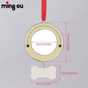 Ornamen Natal Anjing Grosir Pabrik Asli, Cetak Logo Kosong, Hiasan Gantung Dekoratif, Sublimasi, Ornamen Natal Hewan Peliharaan - Product Image 1