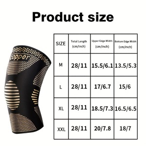 Rodillera con iones de cobre, soporte de presión en forma de X, protección profesional para hombres de baloncesto MLXLXXL - Product Image 4