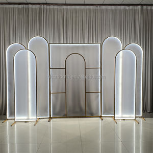 Décoration de fête intérieure lisse, toile de fond LED, cadre en métal blanc, film LED, arche de toile de fond, support en métal - Product Image 2