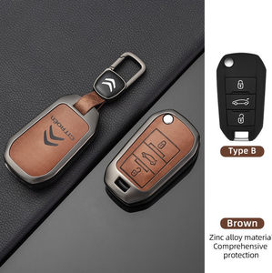 Logo imprimé <span class=keywords><strong>de</strong></span> haute qualité pour citroen peugeot <span class=keywords><strong>ds3</strong></span> c5 cuir en alliage <span class=keywords><strong>de</strong></span> zinc métal voiture clé à distance <span class=keywords><strong>coque</strong></span> <span class=keywords><strong>de</strong></span> couverture avec porte-clés - Product Image 5