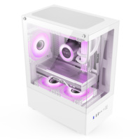 AntarcChill Wholesale Gaming PC Case Micro ATX Mid Tower Sea View Computer Chassis Tempered Glass Side & Front Panel Desktop