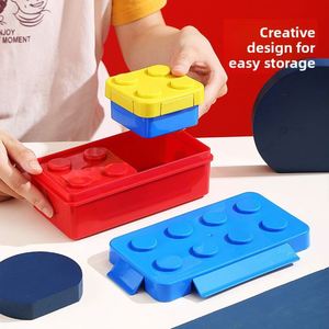 Children's Fun and Creative Building Blocks Bpa Free Plastic Lidded <b>Lunch</b> <b>Box</b> for Kids <b>School</b> - Product Image 4