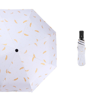 8-Bones Parapluie pliant semi-automatique UV avec poignée de couleur Protection solaire contre la pluie pour adultes Impression de logo personnalisable