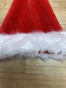 Chapeau <span class=keywords><strong>de</strong></span> Père Noël Rouge en Polyester <span class=keywords><strong>de</strong></span> Qualité Supérieure, Vente en Gros, Faible MOQ, Couleur Unie, Chapeau Simple Couche - Product Image 3