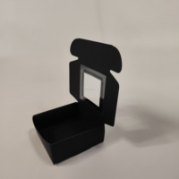 Coffret Cadeau Rigide en Papier Kraft Recyclé Noir Premium Vintage avec Fenêtre Transparente, Emballage d'Exposition Fait Main pour Supermarché