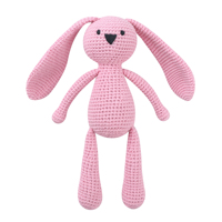 TONGTU fait à la main Crochet lapin peluche PP coton rempli tricoté poupée bébé sommeil jouet et nouveau-né cadeau