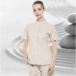 Camicia da donna in lino con colletto, stile coreano, merchandising personalizzato - Product Image 2