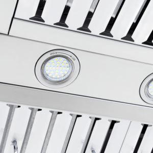 Campana de Cocina en Forma de T de Acero Inoxidable de 30 Pulgadas y 1000 m/h, 3 Velocidades, Control Táctil Suave, Dos Luces LED, Filtro de Deflector, para Hotel - Product Image 2