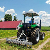 Tracteur à roues 4x4 de 70 CV, pneus pour usage agricole, garantie d'un an, moteur puissant, haute productivité, machines agricoles, transmission par engrenages, Ningbo