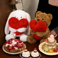 Vente en gros usine : Peluche Ourson Amour et Lapin Cœur à câliner, personnalisable avec logo OEM/ODM, Cadeau Saint-Valentin