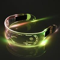 Lunettes LED à 7 variations de couleurs, cyberpunk, fête, bar, festival de musique, vêtements décoratifs, lunettes de soleil lumineuses, lunettes led de charge