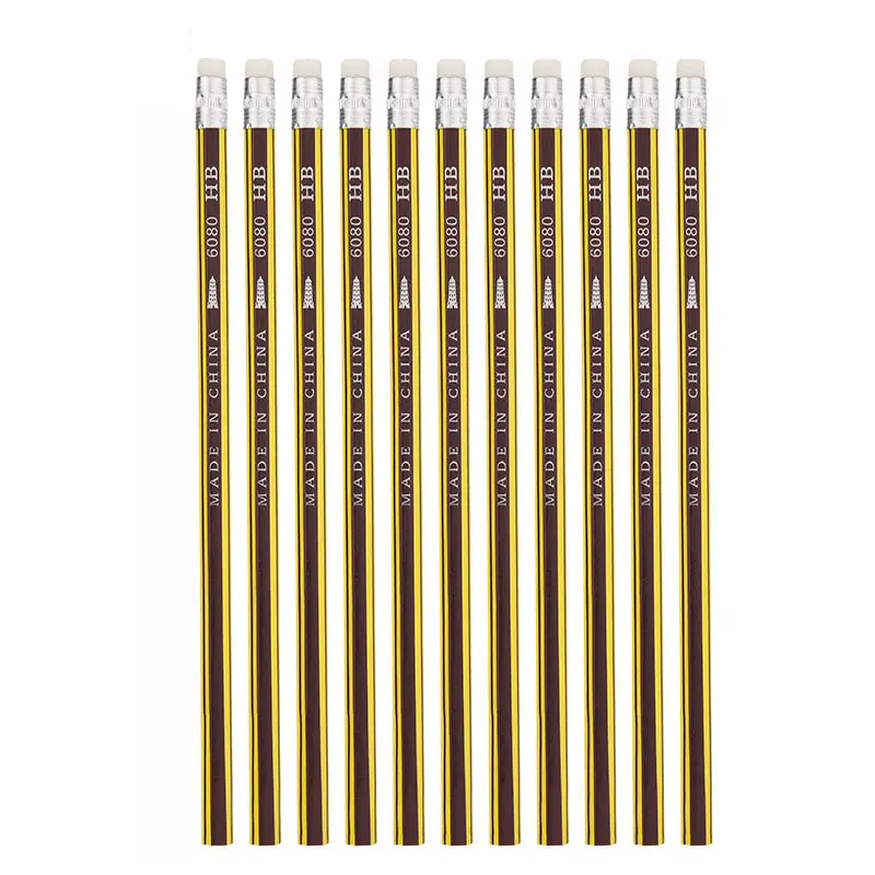 Lápis de madeira personalizado, lápis para escrita de madeira personalizado, filme de transferência de calor, impressão de logotipo hb e cintura