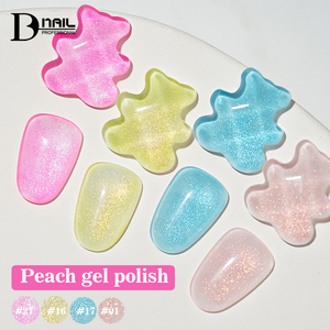 Vernis Gel Pêche BD Personnalisable Rose Pailleté Cristal Nude Gelée avec Poudre Scintillante 10ml/15ml/1kg en Vrac Sans HEMA/TPO/HPMA - Product Image 2