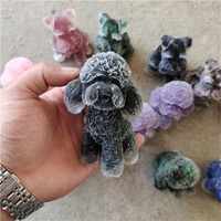 Offre Spéciale puces de cristal en résine naturelle chien en peluche fengshui guérison pas cher cadeau gravier de cristal artisanat folklorique pierre pour les invités